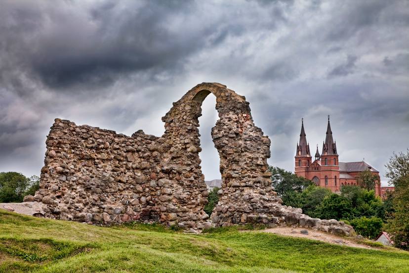 Rēzekne hillfort with the Livonian Order Castle ruins, Rēzekne