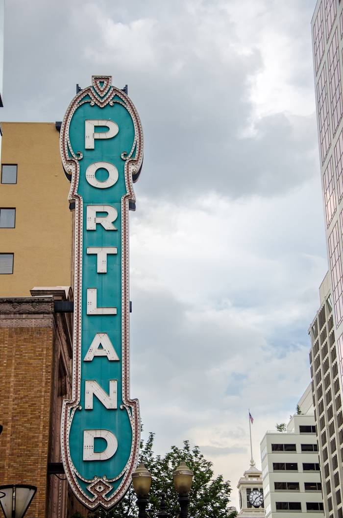 Portland Oregon White Stag Sign, 