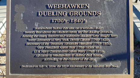 Weehawken Dueling Grounds, Weehawken